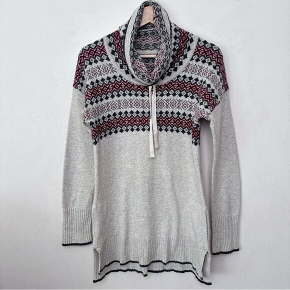 Eddie Bauer Womens Xsmall Fair Isle Nordic Cowl Neck Wool Blend Pullover Sweater - Picture 3 of 13